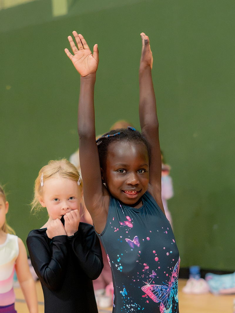 Children showcasing skills developed through Active Dundee gymnastics sessions