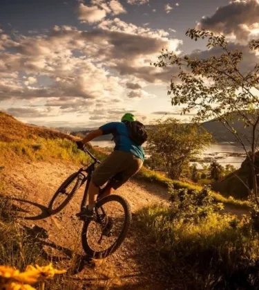 man on mountain bike